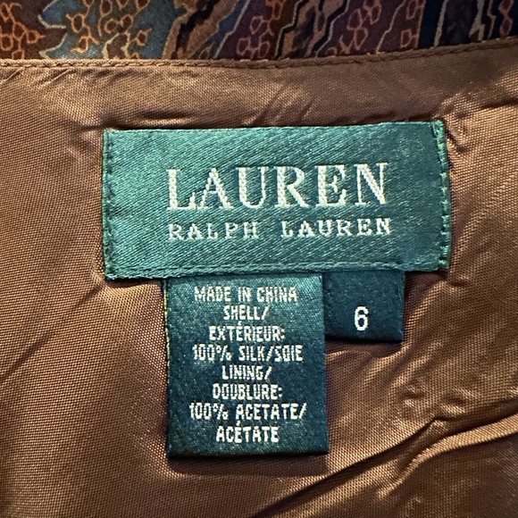 Vintage Lauren Ralph Lauren Silk Paisley Midi Tulip Flared Skirt ~ Size 6 - Picture 4 of 6